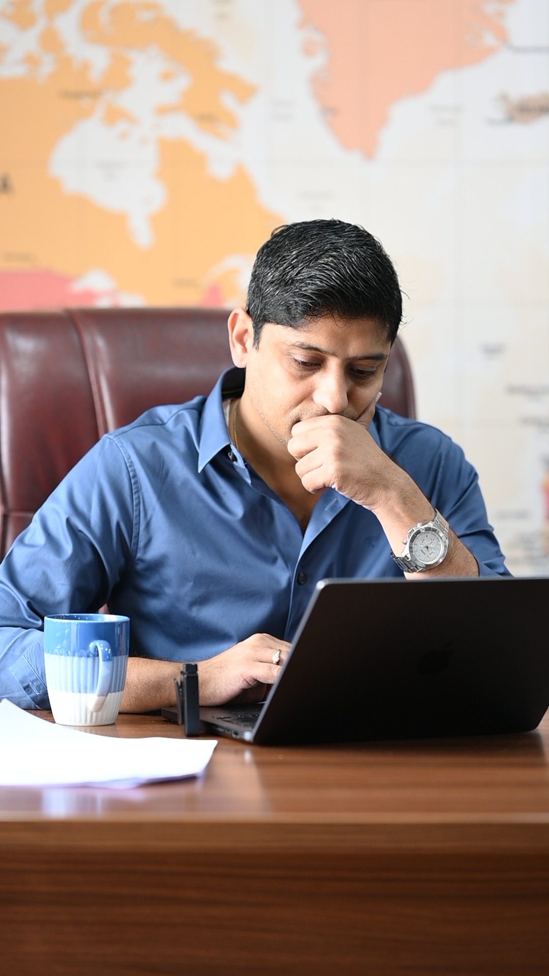 Abhishek Gupta working at his laptop